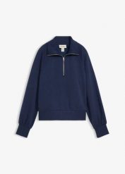 Bluza ze stójką, z miękkiego materiału scuba. Czerwone bluzy damskie bonprix, bez wzorów, bez kaptura. Za 112.99 zł.