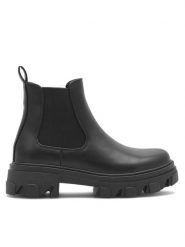 DeeZee Botki H12901-6 Czarny. Czarne botki damskie DeeZee, z tworzywa sztucznego, bez obcasa, na płaskiej podeszwie, bez zapięcia. Za 169.99 zł.