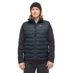 Kurtka puchowa bez rękawów Haglöfs ROC Flash Down. Czarne kurtki męskie Haglöfs, bez wzorów, z puchu, trekkingowe. W wyprzedaży za 737.40 zł.