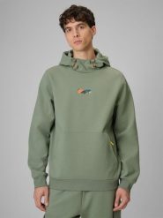 Bluza dresowa regular z kapturem męska 4F 4FRSS26TSWSM2894. Białe bluzy męskie 4f, m, bez wzorów, z bawełny, z kapturem. Za 249.99 zł.