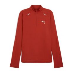 Bluza do biegania męska PUMA Run Cloudspun 1/4 Zip. Czerwone bluzy męskie Puma, m, bez wzorów, bez kaptura, do biegania. Za 199.99 zł.