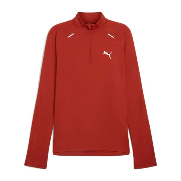 Bluza do biegania męska PUMA Run Cloudspun 1/4 Zip. Czerwone bluzy męskie Puma, m, bez wzorów, bez kaptura, do biegania. Za 199.99 zł.