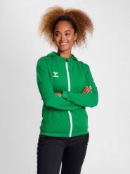 Bluza z kapturem sportowa Hummel Authentic Poly Zip Hoodie. Zielone bluzy damskie Hummel, s, bez wzorów, z materiału, z kapturem. Za 302.95 zł.