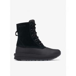 Buty zimowe damskie Columbia Moritza Shield Omni-Heat. Czarne obuwie sportowe damskie Columbia, bez wzorów, trekkingowe. Za 356.99 zł.