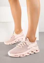 Różowe Siateczkowe Buty Sportowe Sneakersy na Grubej Tłoczonej Podeszwie Telarienna. Czerwone obuwie sportowe damskie Born2be, bez wzorów, z jeansu. Za 74.99 zł.