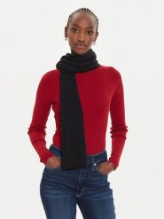 Calvin Klein Szalik Embroidery Fine K60K612601 Czarny. Czarne czapki i kapelusze damskie Calvin Klein, bez wzorów, z bawełny. Za 299.99 zł.