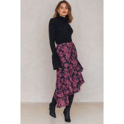 NA-KD Boho Spódnica midi z falbaną u dołu - Multicolor. Spódnice damskie marki NA-KD Boho. W wyprzedaży za 20.47 zł.