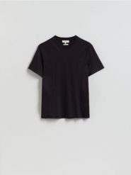 T-shirt regular fit z lyocellem - ciemnofioletowy. Fioletowe t-shirty męskie Reserved, l, bez wzorów, z bawełny, bez kołnierzyka. Za 99.99 zł.