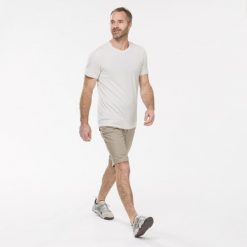 Spodenki turystyczne męskie Quechua NH500 regular. Brązowe krótkie spodenki sportowe męskie QUECHUA, m, bez wzorów, z bawełny, trekkingowe. Za 89.99 zł.