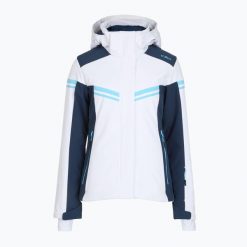 Kurtka narciarska damska CMP 35W0196 Zip Hood. Białe kurtki snowboardowe damskie CMP, bez wzorów, bez kaptura, narciarskie. Za 769.99 zł.