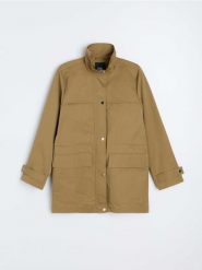 Kurtka parka z kieszeniami - zielony. Zielone kurtki damskie Sinsay, l, bez wzorów, bez kaptura. Za 119.99 zł.