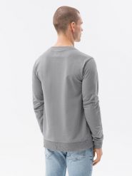 Bluza męska z lampasem - szara V6. Szare bluzy męskie Ombre Clothing, m, bez wzorów, z bawełny, bez kaptura. W wyprzedaży za 39.99 zł.