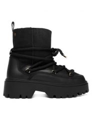 Tommy Hilfiger Śniegowce Real Shearling Laceup Snowboot FW0FW08996 Czarny. Czarne śniegowce i trapery damskie Tommy Hilfiger, ze skóry. Za 899.99 zł.