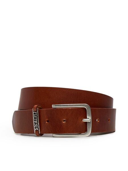 Guess Pasek Męski Detailed Loop Belt M4BZ29 L0VE0 Brązowy. Brązowe paski damskie Guess, z aplikacjami, ze skóry. Za 149.99 zł.