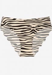 Beżowo-Czarne Majtki Typu Figi o Bezszwowym Wykończeniu Siladeia. Brązowe figi damskie Renee, plus size, bez wzorów, z jeansu. Za 9.99 zł.
