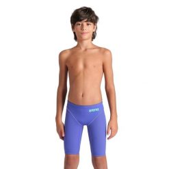 Strój Startowy Arena Powerskin Impulso Jammer junior. Niebieskie kąpielówki dla chłopców Arena, bez wzorów, młodzieżowe. Za 399.99 zł.