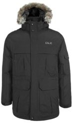 Dlx Highland - męska puchowa kurtka parka czarna. Czarne kurtki męskie DLX, na zimę, m, bez wzorów, z dzianiny, bez kaptura. Za 663.99 zł.