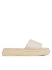 Calvin Klein Klapki Flatform Slide Jacq HW0HW02461 Écru. Klapki damskie Calvin Klein, bez wzorów, z materiału, bez obcasa. Za 259.99 zł.