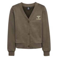 Damski kardigan Hummel hmlTONE. Brązowe swetry dla dziewczynek Hummel, bez wzorów, z bawełny, młodzieżowe, bez kołnierzyka, bez ramiączek, bez kaptura. Za 252.50 zł.