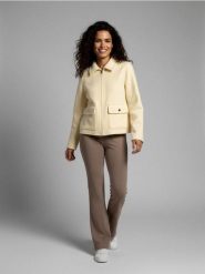 Krótka kurtka typu shacket - żółty. Żółte kurtki damskie Sinsay, l, bez wzorów, bez kaptura. Za 69.99 zł.