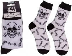 Aleszale Skarpetki z Czaszką - Czacha i Kości - rozmiar 42-46. Skarpety damskie Aleszale, bez wzorów. Za 29.99 zł.