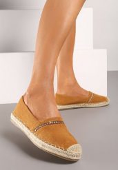 Brązowe Espadryle z Plecionym Noskiem i Podeszwą Effielle. Brązowe espadryle damskie Renee, na lato, bez wzorów, eleganckie, bez obcasa, bez zapięcia. Za 34.99 zł.