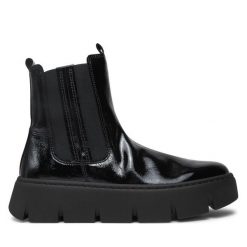 Botki Gabor. Czarne botki damskie Gabor, bez obcasa, na płaskiej podeszwie, bez zapięcia. Za 709.99 zł.