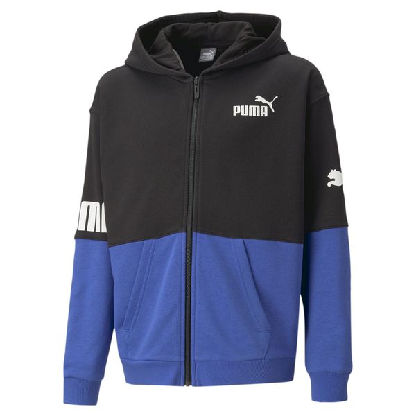 Bluza Sportowa Chłopięca Puma Power Fz Tr. Niebieskie bluzy dla chłopców Puma, bez wzorów, bez ramiączek, bez kaptura. Za 164.99 zł.