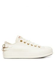 Converse Trampki Chuck Taylor All Star Lift Platform Buckle A11866C Biały. Białe trampki i tenisówki damskie Converse, bez wzorów, z materiału, retro, bez zapięcia. Za 309.99 zł.
