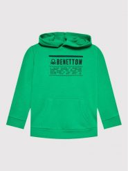 United Colors Of Benetton Bluza 3J68C200V Zielony Regular Fit. Zielone bluzy dla chłopców United Colors Of Benetton, bez wzorów, z bawełny, bez ramiączek, bez kaptura. Za 69.99 zł.