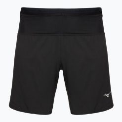 Spodenki do biegania męskie Mizuno Trail ER 2IN1. Czarne krótkie spodenki sportowe męskie Mizuno, m, bez wzorów, do biegania. Za 209.99 zł.
