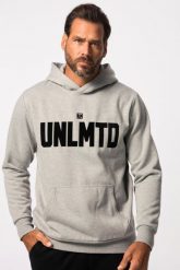 Męska Bluza z kapturem fitness dzianina dresowa kaptur nadruk flokowany. Szare bluzy męskie JAY-PI, m, bez wzorów, z bawełny, z kapturem, na fitness i siłownię. Za 279.99 zł.
