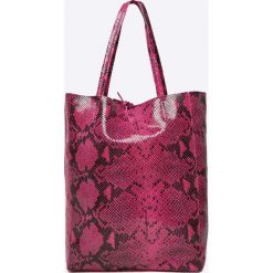 Answear - Torebka skórzana. Czerwone torebki shopper damskie ANSWEAR, z materiału. W wyprzedaży za 199.90 zł.