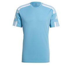 Koszulka męska adidas Squadra 21 Jersey Short Sleeve. Białe koszulki sportowe męskie Adidas, m, bez wzorów, z jersey, bez kołnierzyka, bez ramiączek, do piłki nożnej. Za 59.00 zł.
