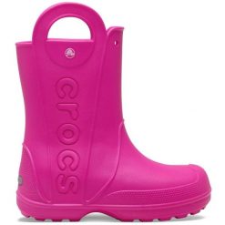 Crocs Buty przeciwdeszczowe Handle It. Czerwone obuwie sportowe damskie Crocs, bez wzorów, żeglarskie. W wyprzedaży za 217.49 zł.