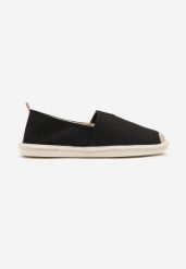 Czarne Trampki w Stylu Espadryli z Plecionym Zdobieniem i Elastyczną Wstawką Eveloiti. Czarne trampki męskie Born2be, z aplikacjami, eleganckie, bez zapięcia. Za 79.99 zł.