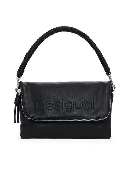 Desigual Torebka 25SAXPBK Czarny. Czarne torebki do ręki damskie Desigual, bez wzorów, ze skóry, bez dodatków. Za 309.99 zł.