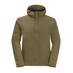 Kurtka przeciwdeszczowa męska Jack Wolfskin Mainkai. Brązowe kurtki męskie Jack Wolfskin, m, bez wzorów, trekkingowe. Za 389.99 zł.