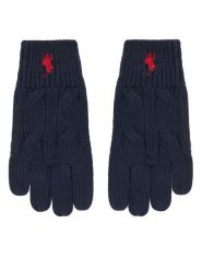 Polo Ralph Lauren Rękawiczki 323P00672001 Granatowy. Niebieskie rękawiczki dziecięce Polo Ralph Lauren, bez wzorów, z bawełny. Za 269.99 zł.