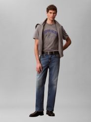 Calvin Klein Jeans Koszulka Mężczyźni Bawełna szary, L. Szare koszulki sportowe męskie Calvin Klein Jeans, l, bez wzorów, z bawełny, bez kołnierzyka, bez ramiączek. Za 169.95 zł.