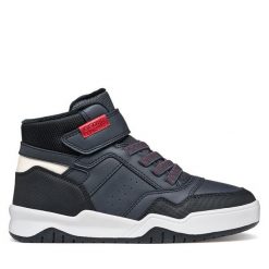 Sneakersy Geox. Niebieskie trampki i tenisówki chłopięce Geox, bez wzorów, bez zapięcia. Za 255.99 zł.