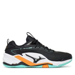 Buty halowe Mizuno. Czarne buty sportowe męskie Mizuno, bez zapięcia, mizuno wave. Za 529.99 zł.