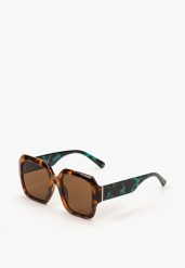 Brązowo-Niebieskie Kwadratowe Okulary Przeciwsłoneczne z Szerokimi Zausznikami Alectanha. Brązowe okulary przeciwsłoneczne damskie Renee. Za 24.99 zł.