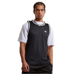 Tank top Starter. Czarne koszulki sportowe męskie Starter, bez wzorów, bez kołnierzyka, bez ramiączek, do koszykówki. Za 167.50 zł.
