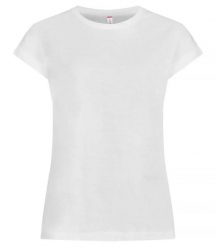 Clique Fashion Top Women Koszulka damska modny krój, luźny fason. Białe t-shirty damskie CLIQUE, xl, bez wzorów, z bawełny, bez kołnierzyka. Za 112.42 zł.