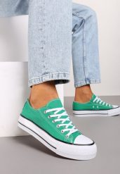 Zielone Klasyczne Trampki Przed Kostkę Xarosa. Zielone trampki i tenisówki damskie Renee, bez wzorów, z jeansu, klasyczne, przed kostkę, bez zapięcia. Za 44.99 zł.