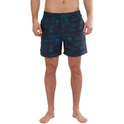 Szorty plażowe męskie Fundango Bono Print Boardshort. Niebieskie szorty męskie Fundango, na lato, m, bez wzorów, z bawełny. Za 158.00 zł.