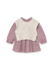 Mayoral Komplet sweter i sukienka 2913 Różowy Regular Fit. Czerwone sukienki niemowlęce Mayoral, bez wzorów, z bawełny, bez ramiączek. Za 169.99 zł.