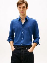 Tommy Hilfiger koszula casual Mężczyźni Regular Fit Bawełna niebieski, L. Niebieskie koszule męskie Tommy Hilfiger, l, bez wzorów, z bawełny, biznesowe, bez kołnierzyka, bez ramiączek. Za 229.95 zł.