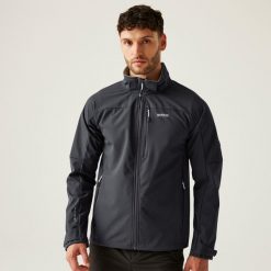 Arana męski softshell przeciwdeszczowy. Szare kurtki sportowe męskie Regatta, m, bez wzorów, z materiału, trekkingowe. W wyprzedaży za 321.25 zł.
